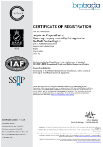 Environmental Management System Certificate